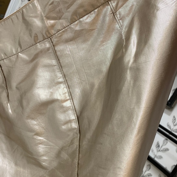 Viventy Chic Metallic Silk Skirt in Lustrous Gold (looks silver in some light) - Picture 10 of 10